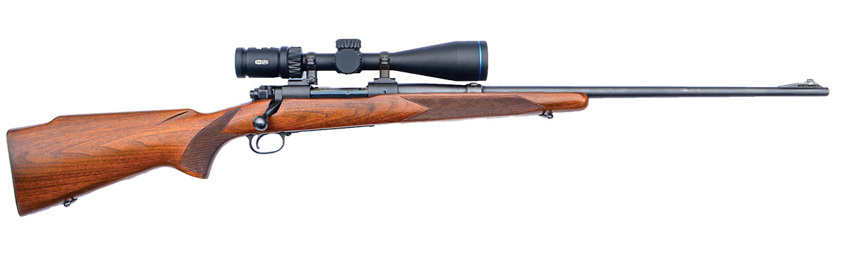 Pre-‘64 Winchester Model 70 in 220 Swift, manufactured in 1953. The scope is a Meopta Optika5 MeoPro 4-20x 50mm RD.